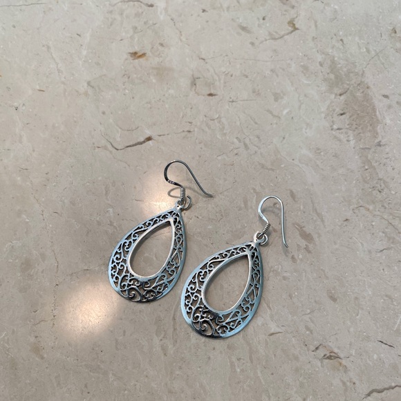 .925 Sterling Silver Filigree Earrings - Picture 12 of 16
